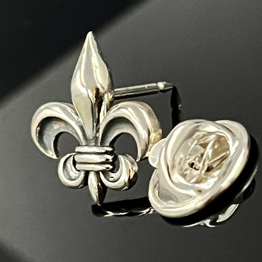 Pin de solapa Flor de lis de plata de ley: masónico, estilo medieval, accesorio de caballero
