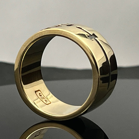 Jerusalem Templar Ring: Crusader's Medieval Knight Jewelry, Sterling Silver band.