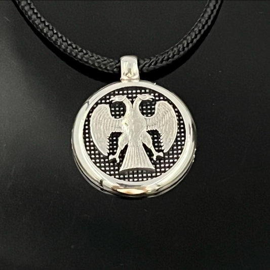 Double-Headed Eagle Pendant: Sterling Silver Byzantine Necklace — 2