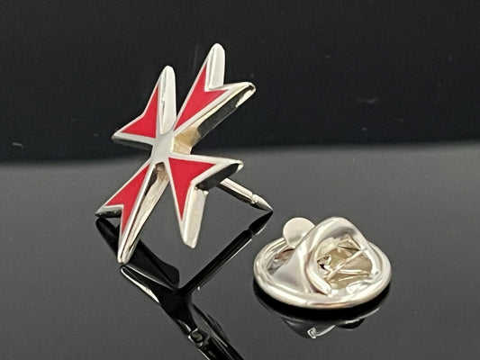 Red Templar Cross Sterling Silver Lapel Pin: Masonic Scottish Rite — 2