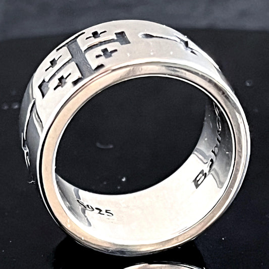 Jerusalem Templar Ring: Crusader's Medieval Knight Jewelry, Sterling Silver band. — 3