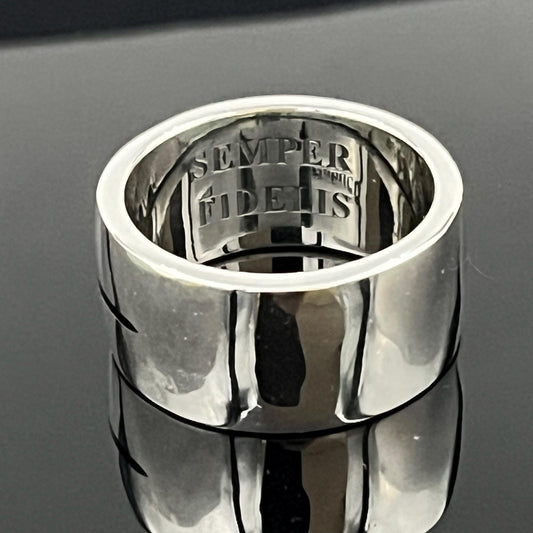 Crusader Sterling Silver Ring - Saint Andrew's Cross with Red Enamel — 7