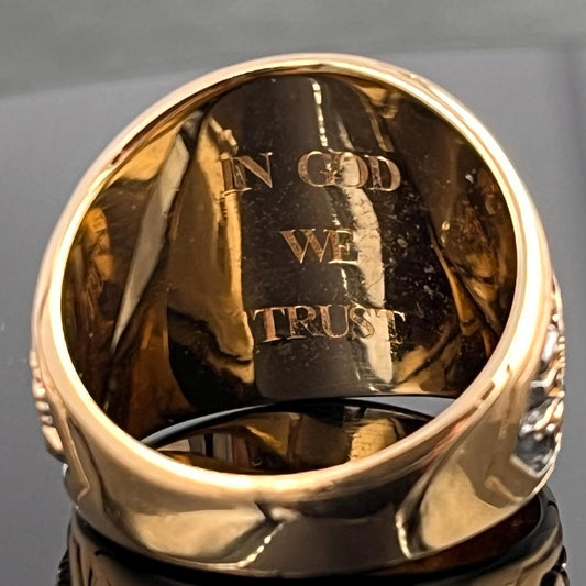 US Army Ring: Sterling Silver Vermeil with Red Ruby Stone — 6