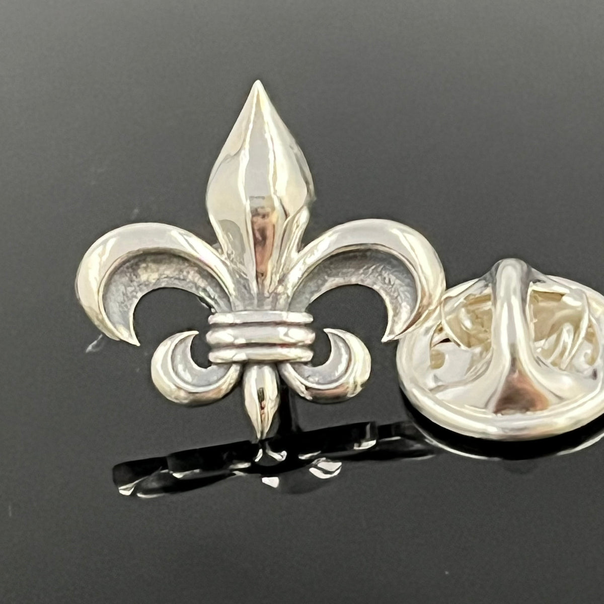 Broche en argent sterling Fleur de Lys : maçonnique, style médiéval, accessoire de chevalier