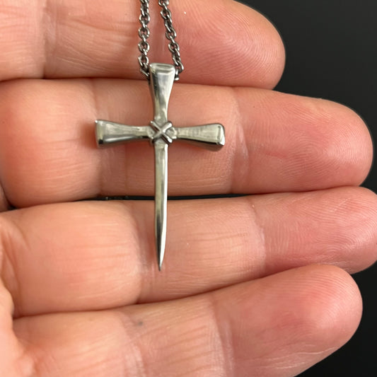 Gothic pendant,  Sterling Silver cross, Medieval knights necklace