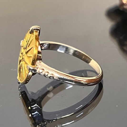 Sphinx Signet Ring: Greek Mythology Jewelry (Sterling Silver, Chios Coin).