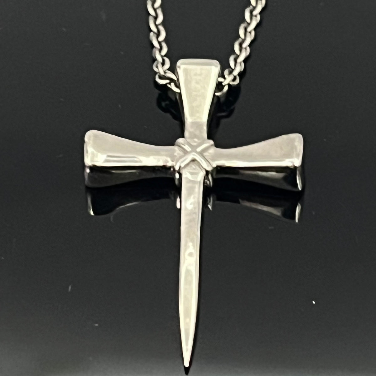 Gothic pendant,  Sterling Silver cross, Medieval knights necklace