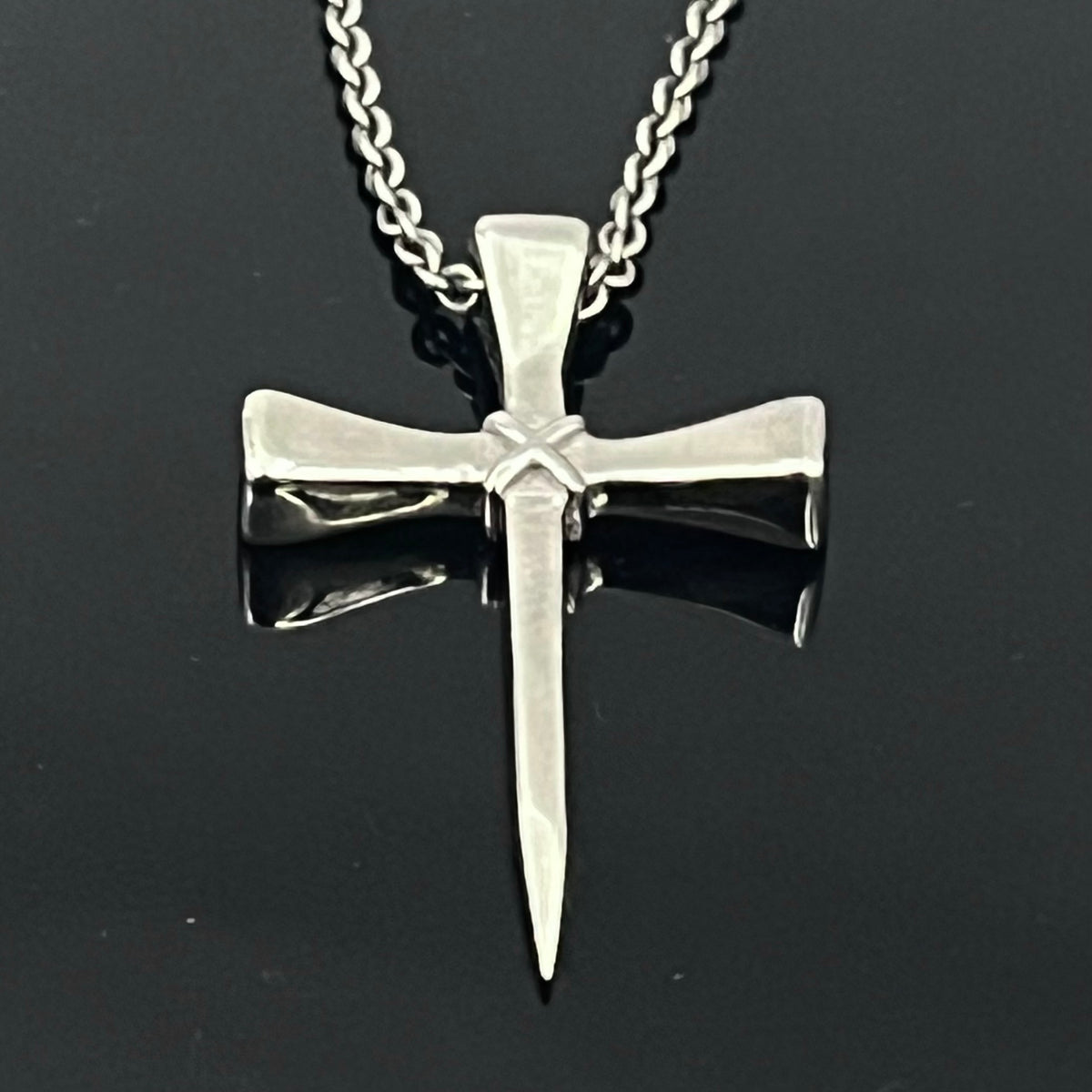 Gothic pendant,  Sterling Silver cross, Medieval knights necklace