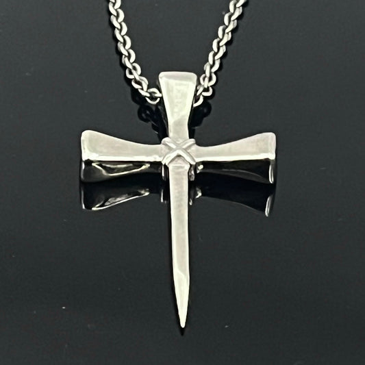 Gothic pendant,  Sterling Silver cross, Medieval knights necklace