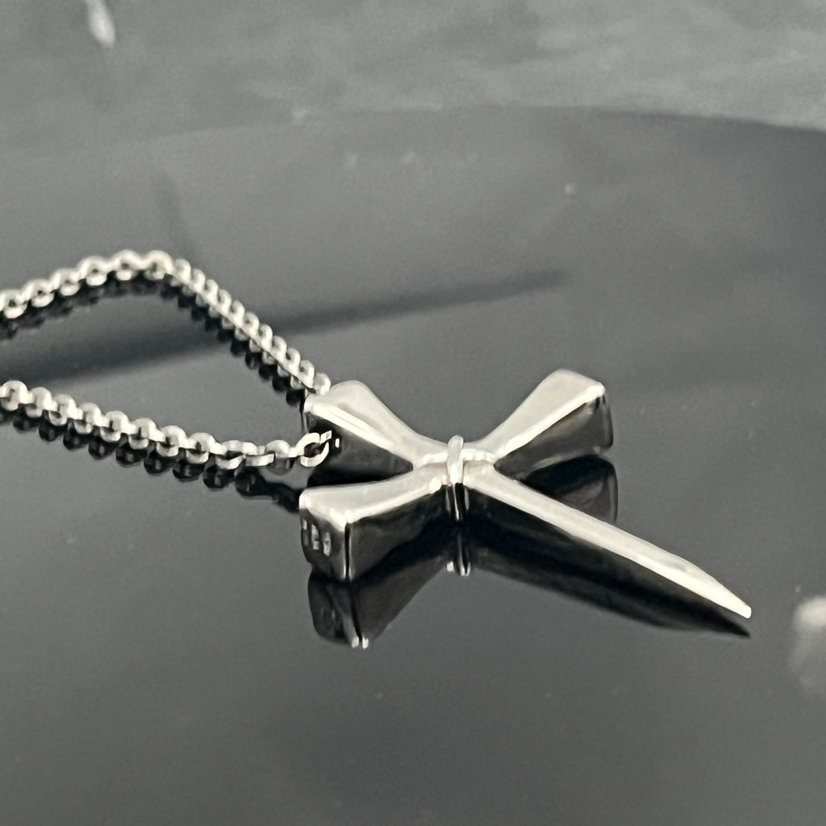 Gothic pendant,  Sterling Silver cross, Medieval knights necklace