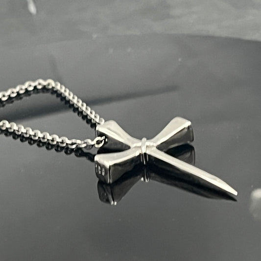 Gothic pendant,  Sterling Silver cross, Medieval knights necklace