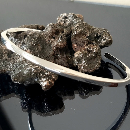 Bangle jonc torsadé en argent sterling : modèle solide ajustable, bracelet pour homme