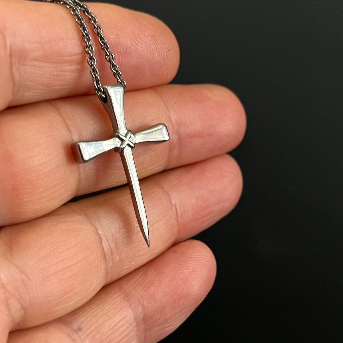 Gothic pendant,  Sterling Silver cross, Medieval knights necklace