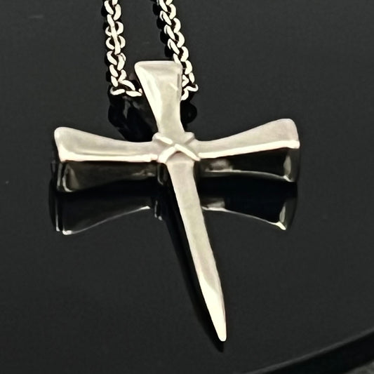 Gothic pendant,  Sterling Silver cross, Medieval knights necklace