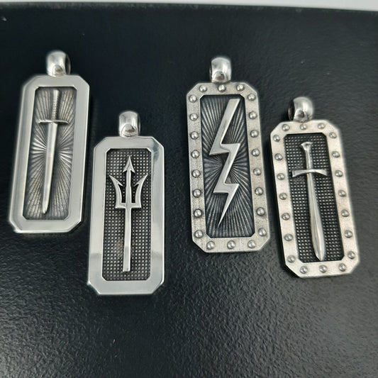 Handmade Sterling Silver Excalibur Sword Pendant: Medieval Men's Jewelry — 6