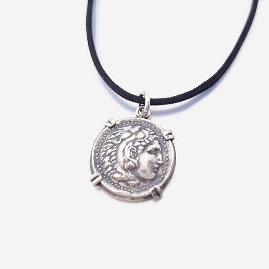 Ancient Greek Coin, Alexander Sterling Silver Pendant
