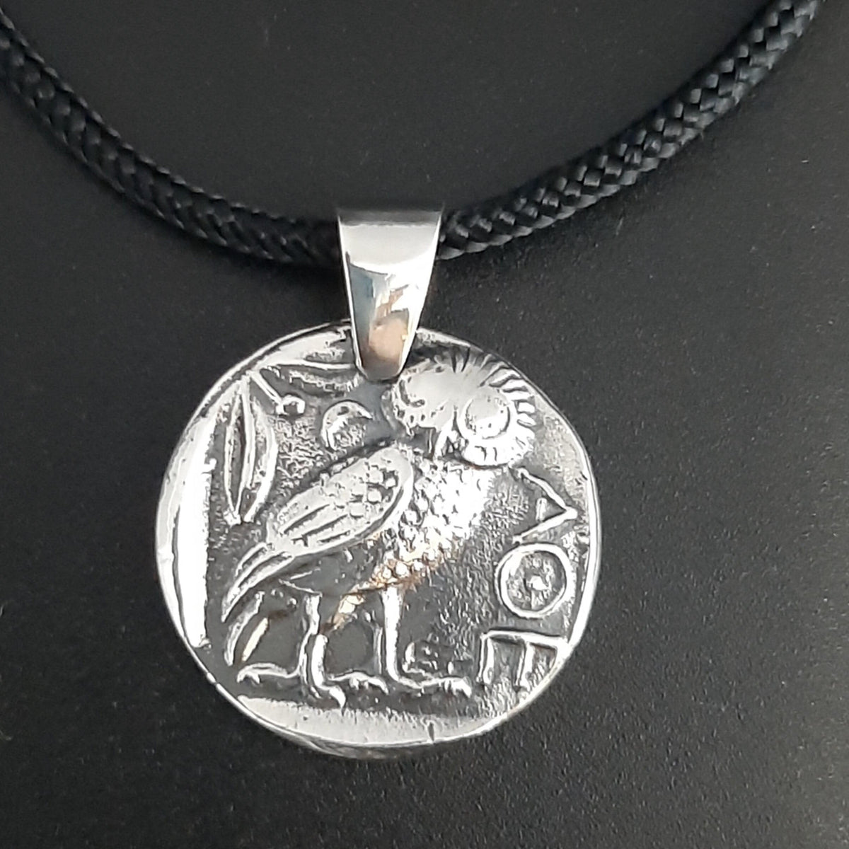 Athena and Owl Coin Necklace - Ancient Greek Tetradrachm Replica — 2