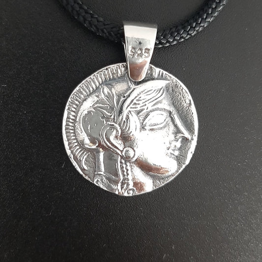 Athena and Owl Coin Necklace - Ancient Greek Tetradrachm Replica — 3