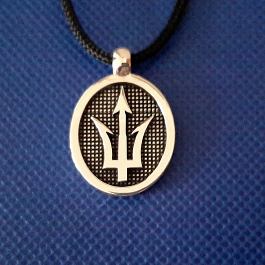 Sterling Silver Trident Necklace: K18 Gold-Plated Poseidon's pendant — 6
