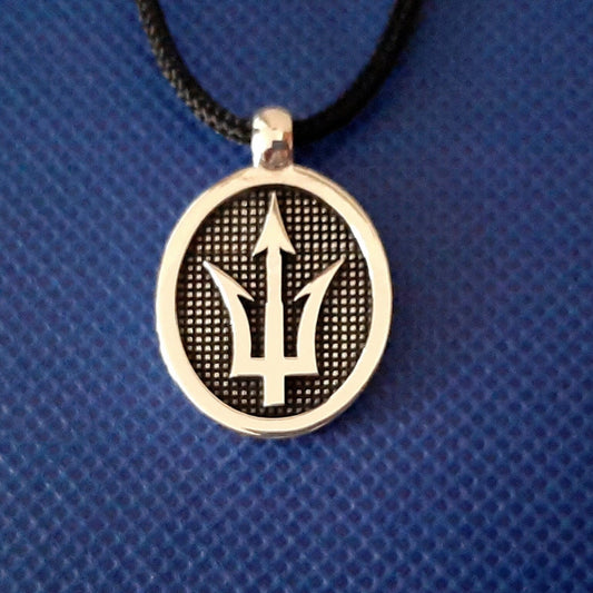 Sterling Silver Trident Necklace: K18 Gold-Plated Poseidon's pendant — 5
