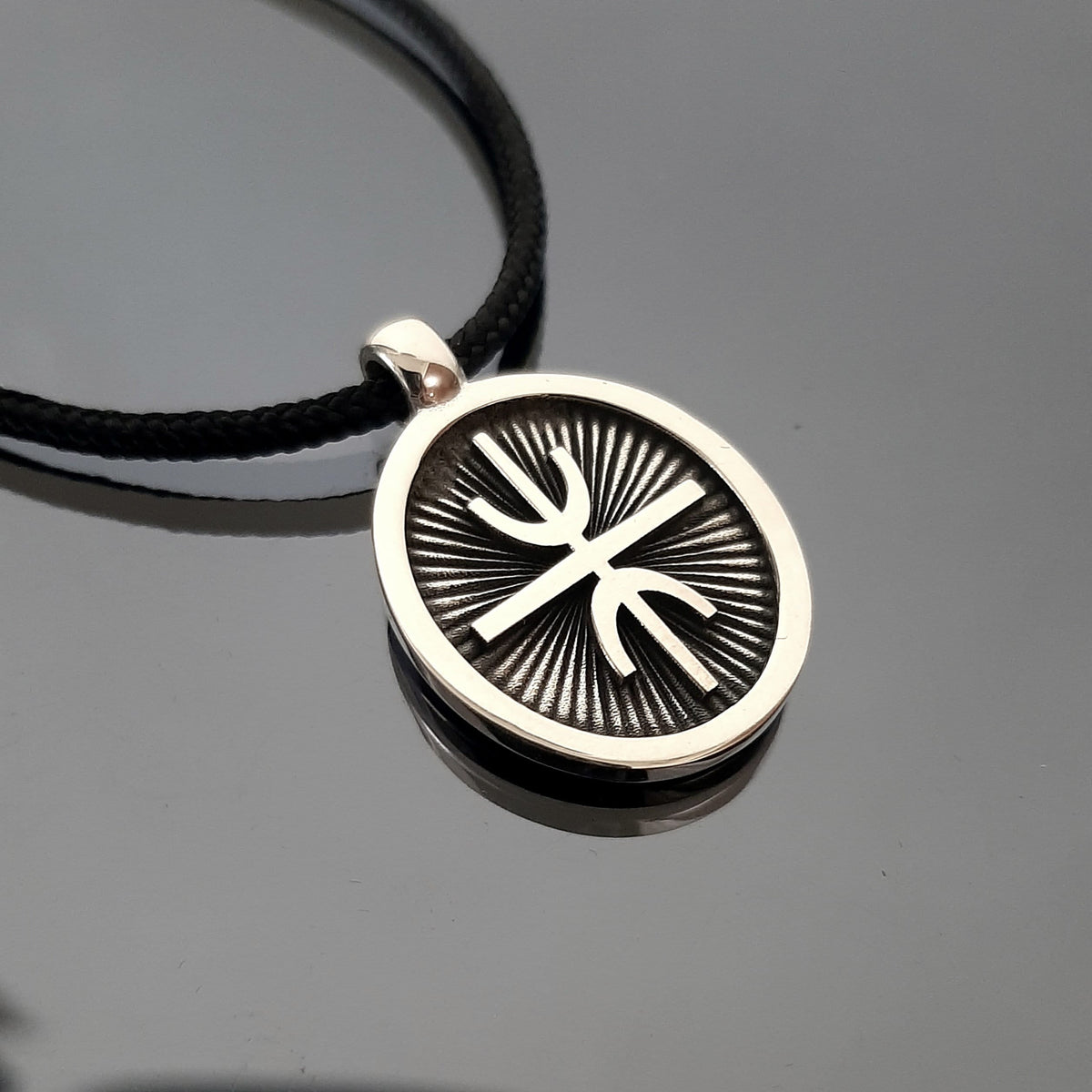 Delphic Epsilon Pendant: Sterling Silver Ancient Greek Apollo Symbol — 6