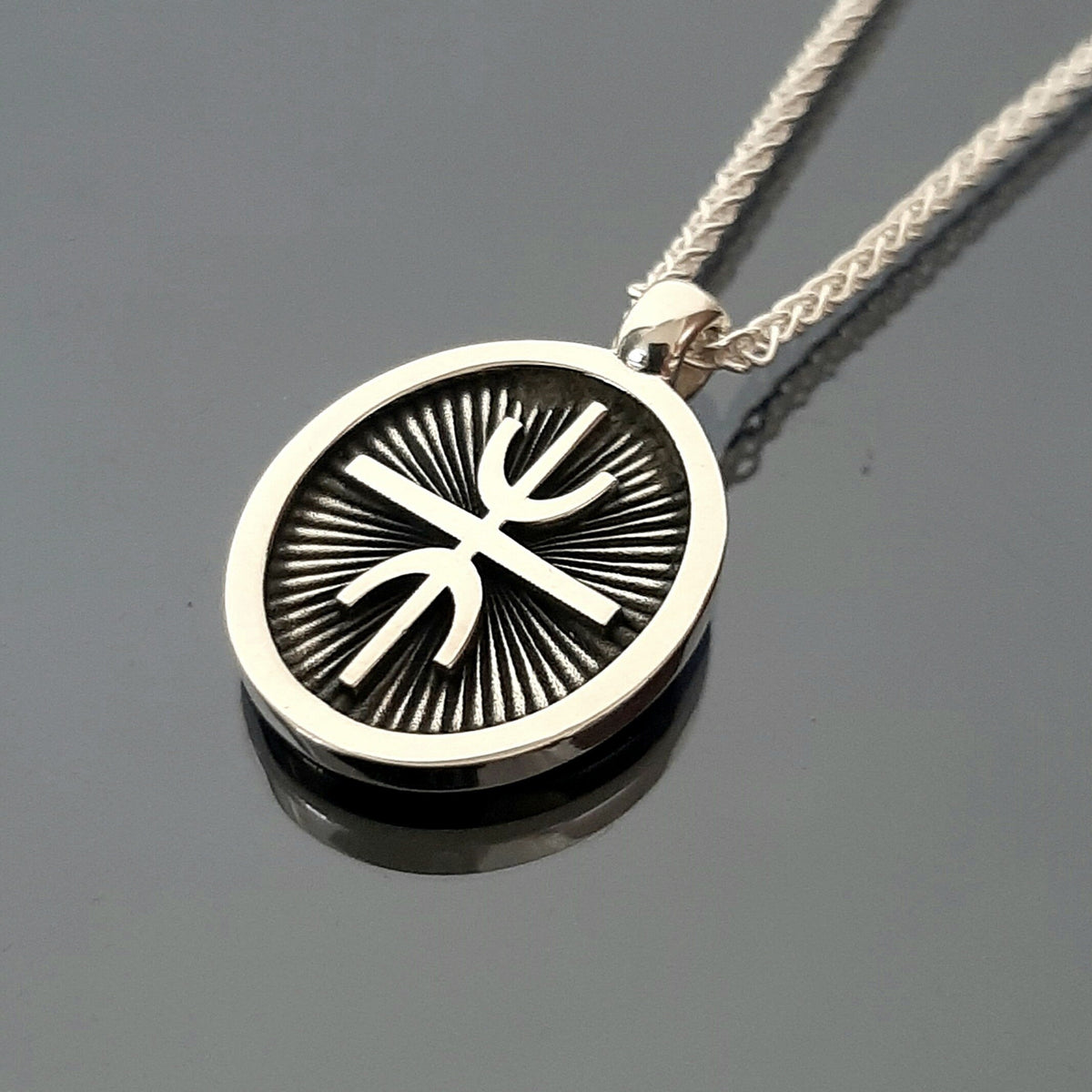 Delphic Epsilon Pendant: Sterling Silver Ancient Greek Apollo Symbol — 3