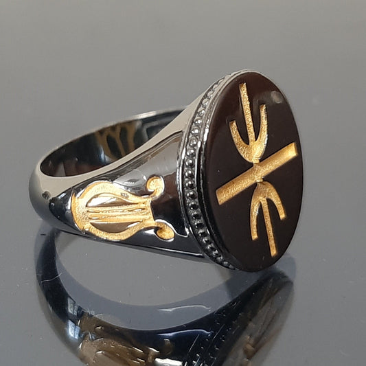 Delphic Epsilon Signet Ring: K18 Gold-Plated Sterling Silver — 6