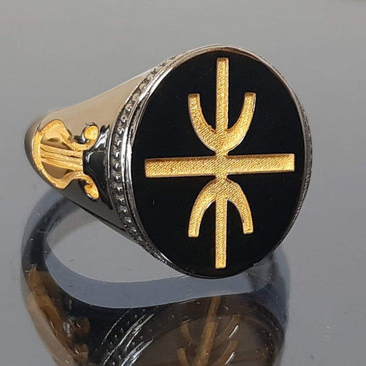 Delphic Epsilon Signet Ring: K18 Gold-Plated Sterling Silver