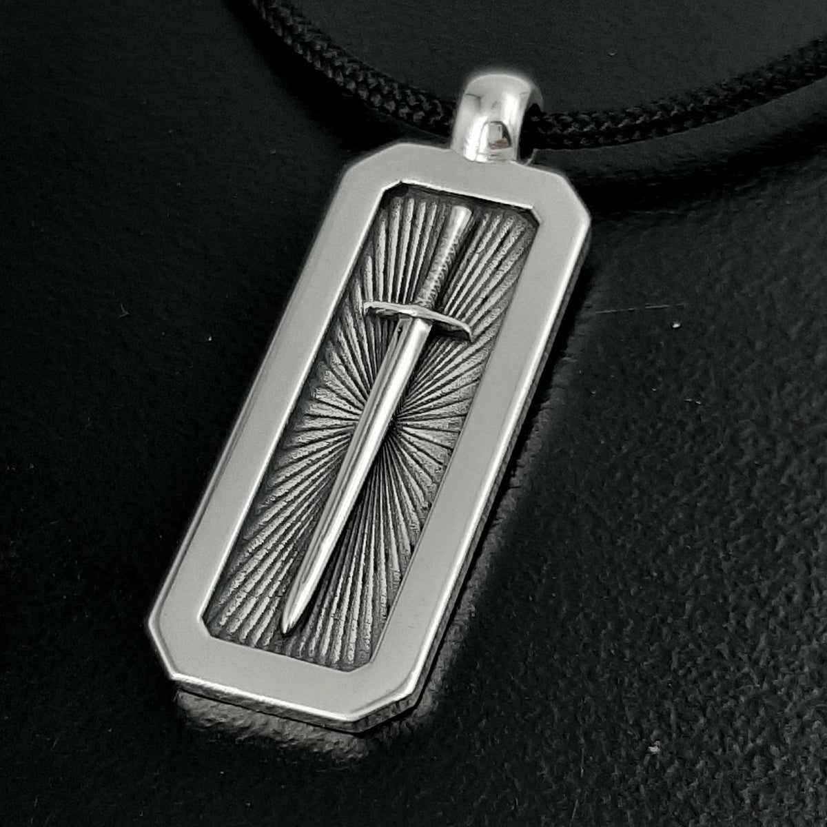 Handmade Sterling Silver Excalibur Sword Pendant: Medieval Men's Jewelry