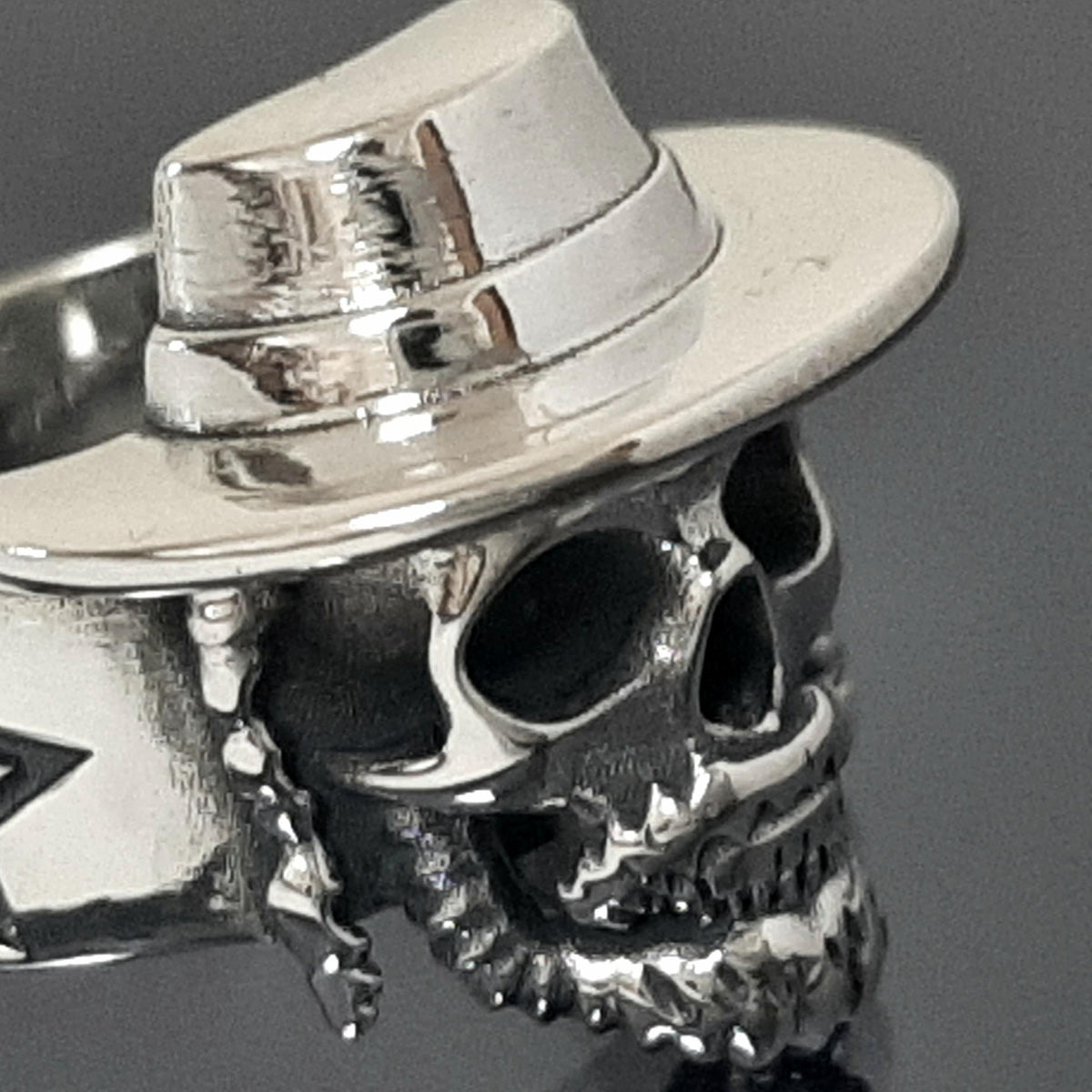 Sterling Silver Rabbi Skull Ring: Jewish Star Signet, Hanukkah Gift — 2