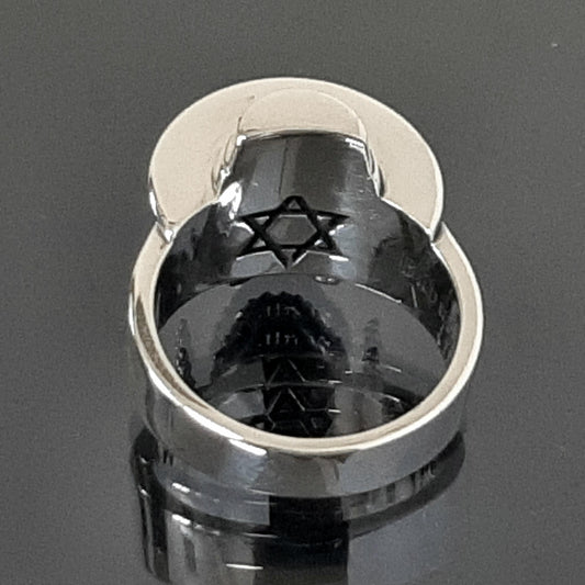 Sterling Silver Rabbi Skull Ring: Jewish Star Signet, Hanukkah Gift — 5