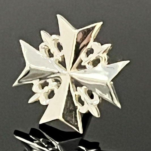 Sterling Silver Templar Cross Lapel Pin: Handmade Masonic Scottish Rite — 2
