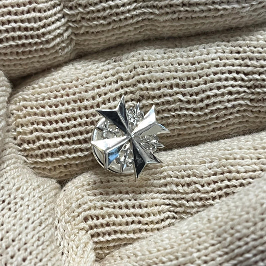 Sterling Silver Templar Cross Lapel Pin: Handmade Masonic Scottish Rite — 3
