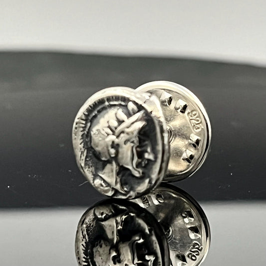 Sterling Silver Owl Lapel Pin: Ancient Greek Mythology Coin Design — 3