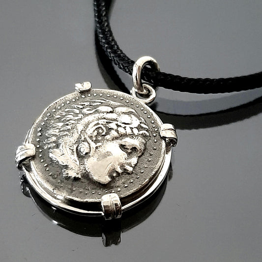 Ancient Greek Coin, Alexander Sterling Silver Pendant
