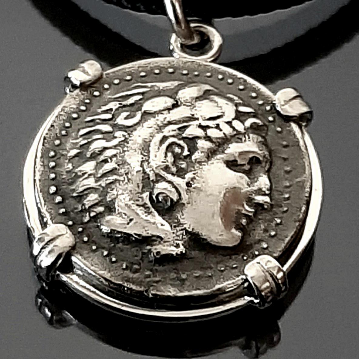 Ancient Greek Coin, Alexander Sterling Silver Pendant
