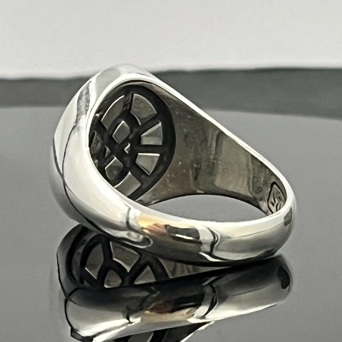 Maltese Templar Cross Ring: Sterling Silver, Red Enamel, Solid Chevalier. — 5