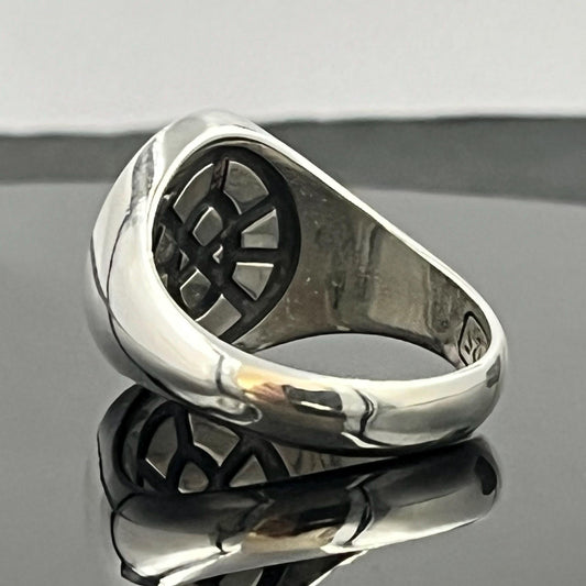 Maltese Templar Cross Ring: Sterling Silver, Red Enamel, Solid Chevalier. — 5