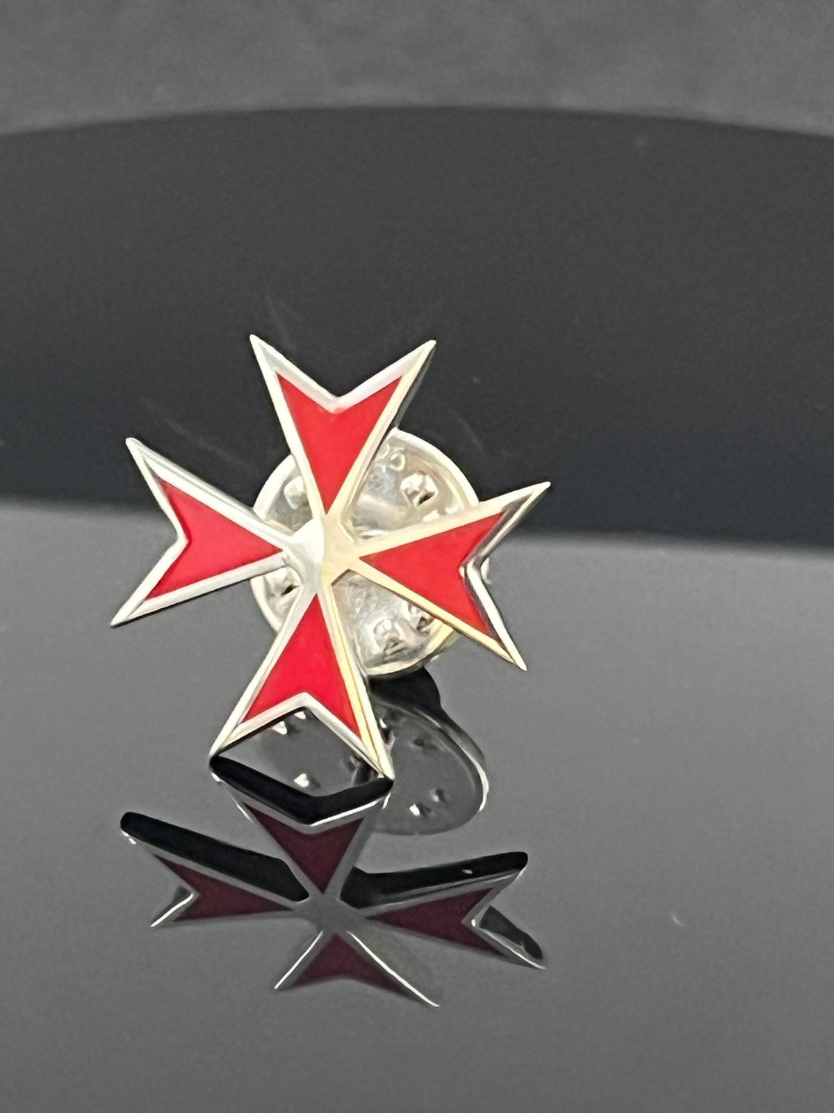 Red Templar Cross Sterling Silver Lapel Pin: Masonic Scottish Rite