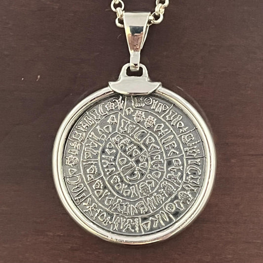 Handmade Sterling Silver Phaistos Disc Pendant: Ancient Greek Amulet — 6