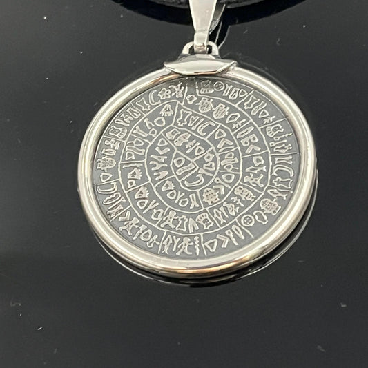Handmade Sterling Silver Phaistos Disc Pendant: Ancient Greek Amulet — 2