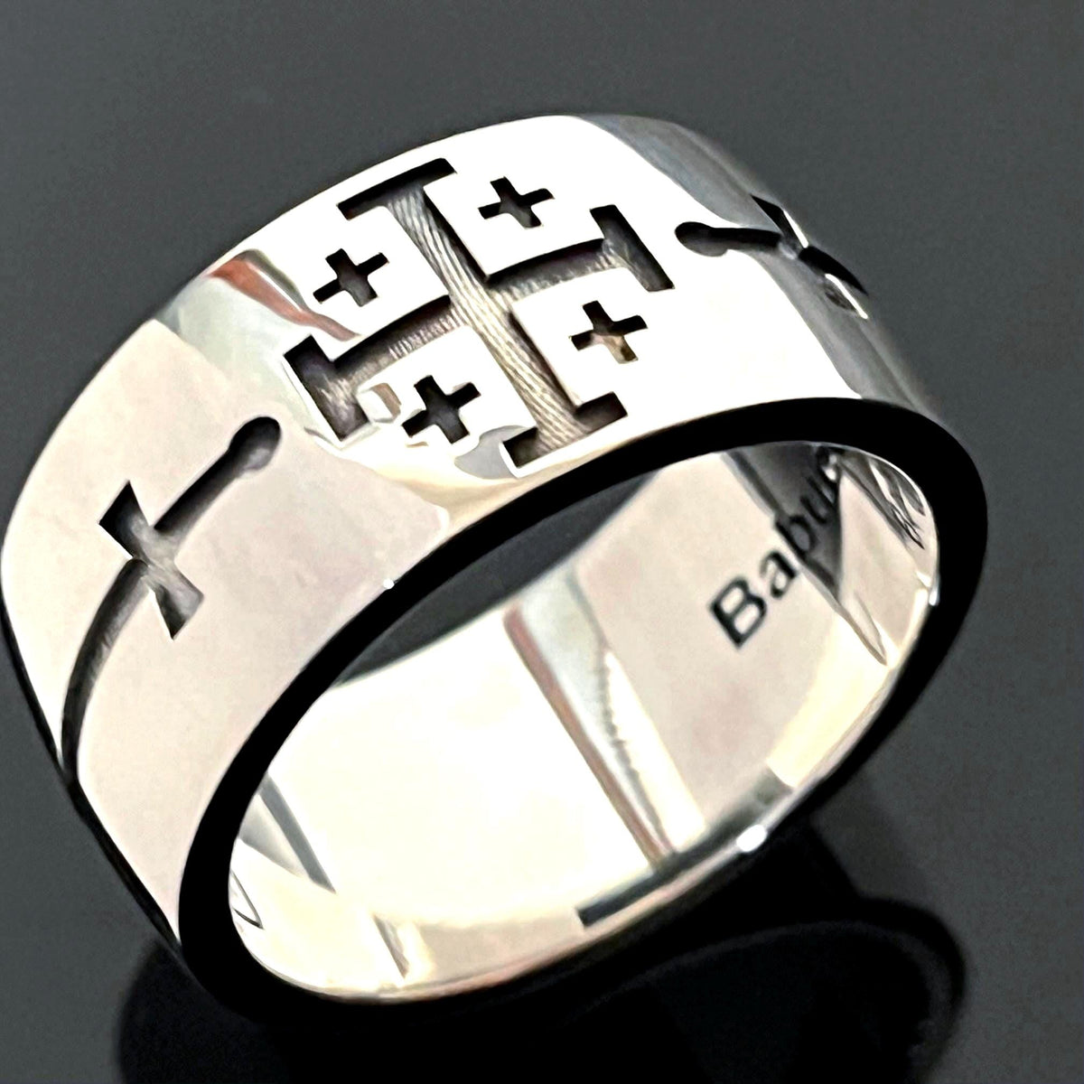 Jerusalem Templar Ring: Crusader's Medieval Knight Jewelry, Sterling Silver band. — 2