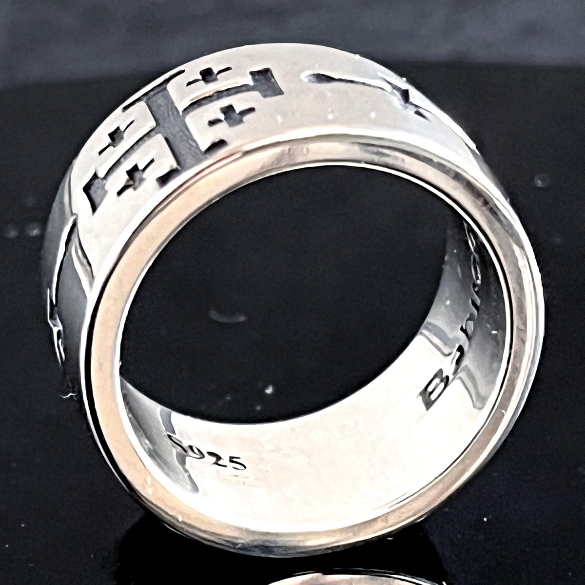 Jerusalem Templar Ring: Crusader's Medieval Knight Jewelry, Sterling Silver band. — 3