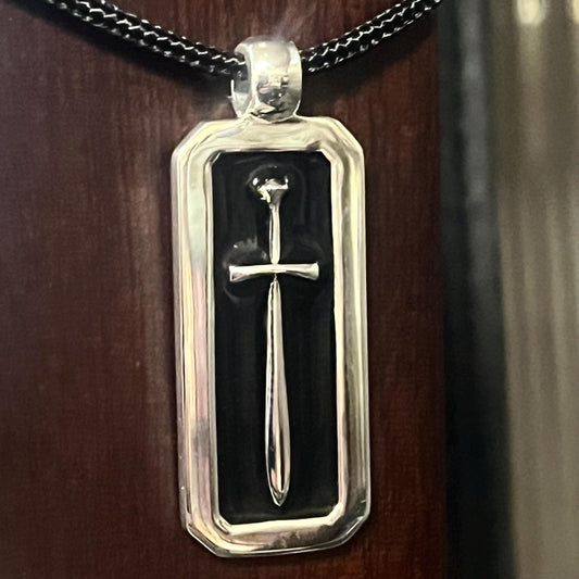 Spartan Sword Pendant: Sterling Silver with Black Enamel - Handmade Greek — 2
