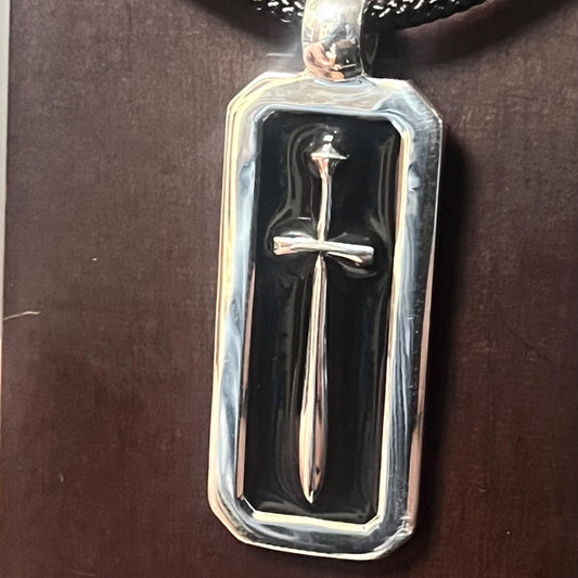 Spartan Sword Pendant: Sterling Silver with Black Enamel - Handmade Greek — 4