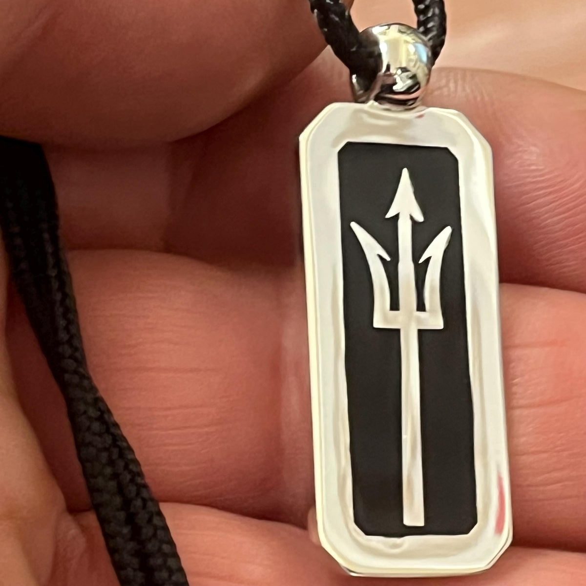 Sterling Silver Trident Pendant: Neptune's Greek Mythology Necklace — 6