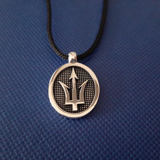 Sterling Silver Poseidon Trident Pendant: Greek Sea God Necklace — 3