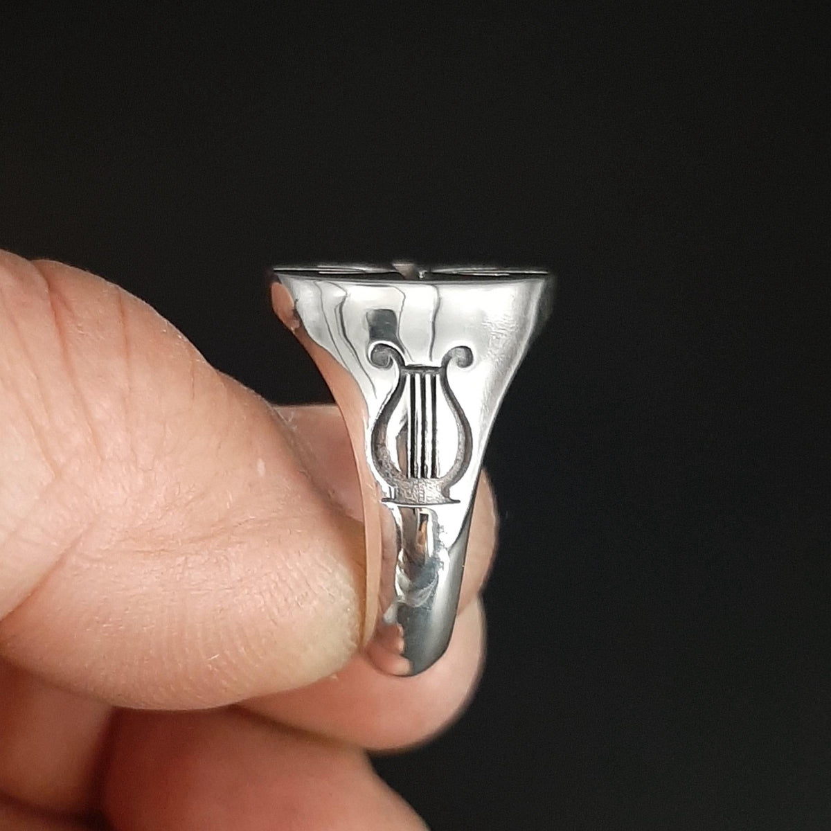 Delphic Epsilon Sterling Silver Ring: Greek Apollo Symbol, true light sign — 5