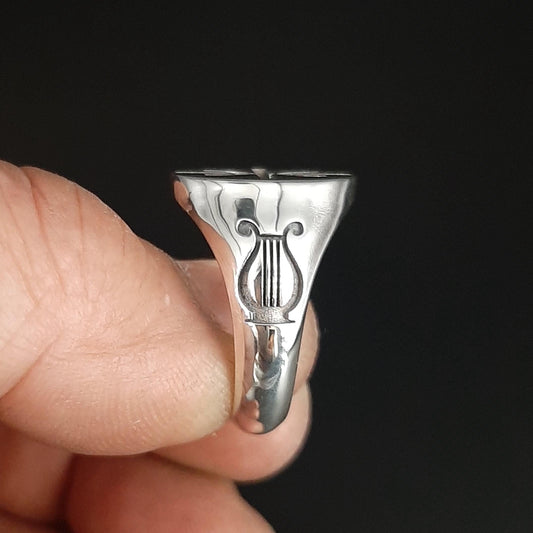 Delphic Epsilon Sterling Silver Ring: Greek Apollo Symbol, true light sign — 5