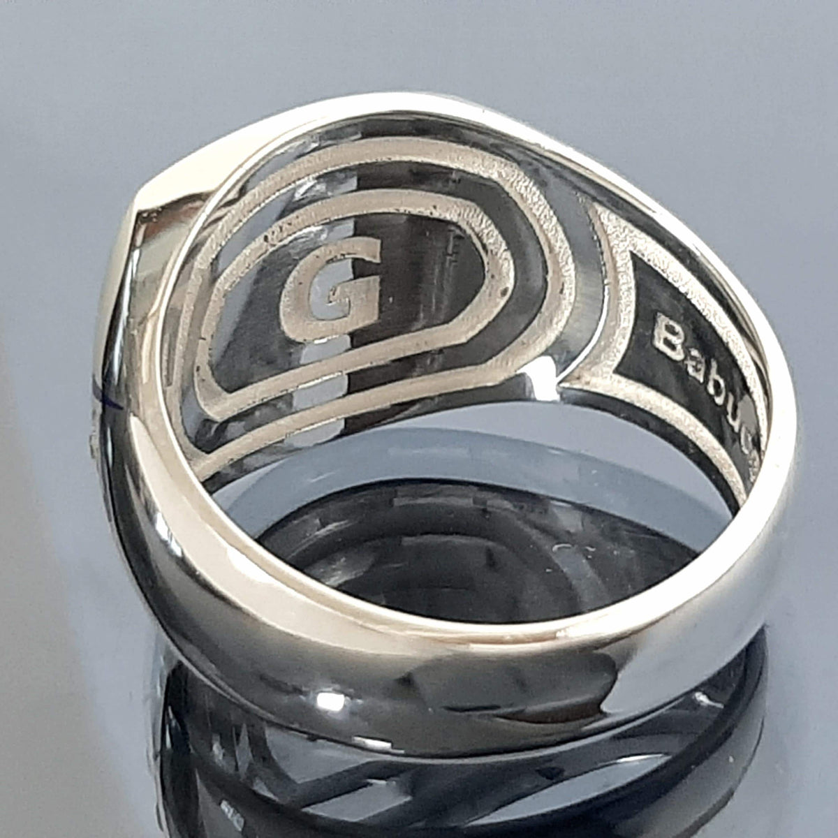 Blue Masonic Eye Ring: Sterling Silver Scottish Rite with Zircon — 3